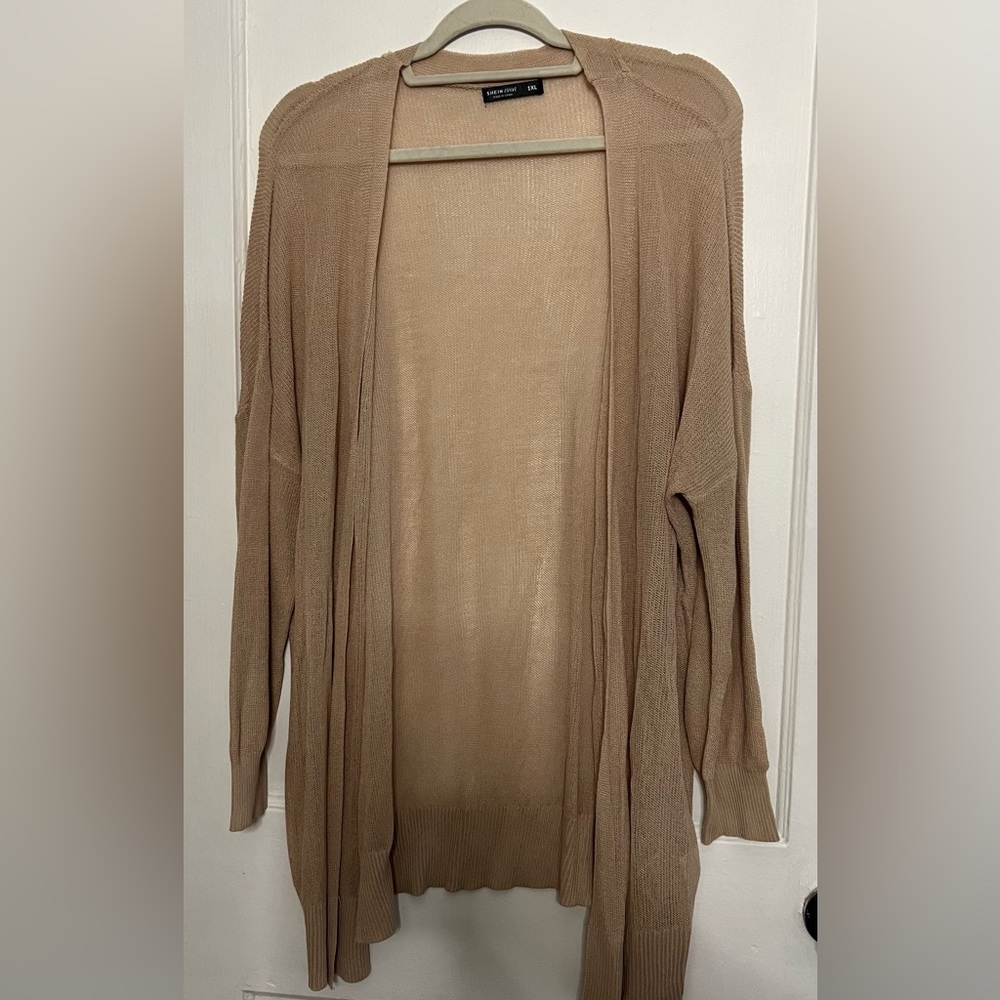 SHEIN Lightweight Tan Cardigan 1XL